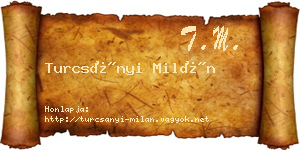 Turcsányi Milán névjegykártya